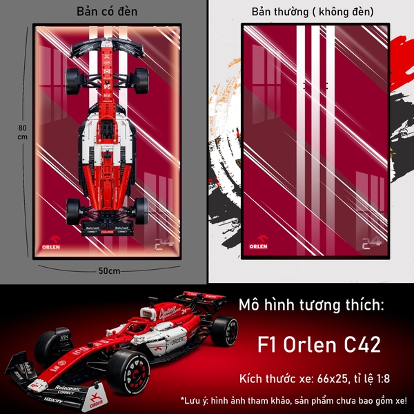 Khung Tranh Treo Mô Hình Xe F1 Alfa Romeo Orlen Tỉ Lệ 1:8