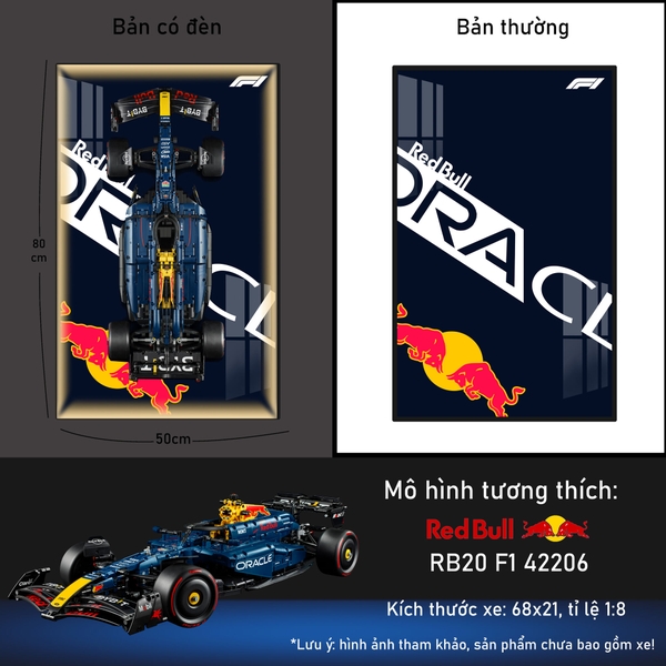 Khung Tranh Treo Mô Hình Xe F1 Red Bull RB20 Tỉ Lệ 1:8