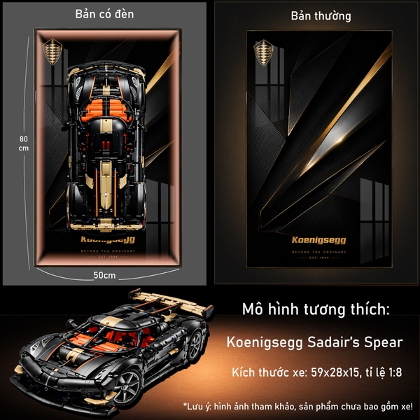 Khung Tranh Treo Mô Hình Siêu Xe Koenigsegg Sadair's Spear Megacar Tỉ Lệ 1:8
