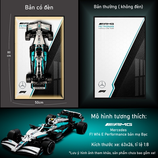 Khung Tranh Treo Mô Hình Xe F1 Mercedes AMG W15 Tỉ Lệ 1:8
