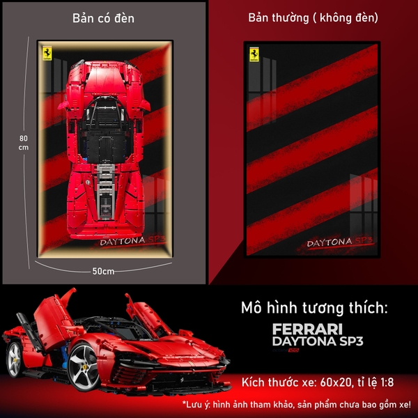 Khung Tranh Treo Mô Hình Siêu Xe Ferrari Daytona SP3 Tỉ Lệ 1:8