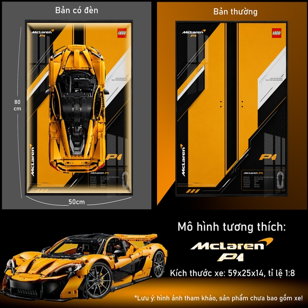 Khung Tranh Treo Mô Hình Siêu Xe McLaren P1 Tỉ Lệ 1:8