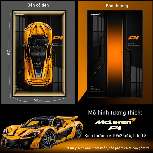 Khung Tranh Treo Mô Hình Siêu Xe McLaren P1 Tỉ Lệ 1:8