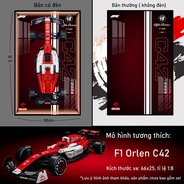 Khung Tranh Treo Mô Hình Xe F1 Alfa Romeo Orlen Tỉ Lệ 1:8
