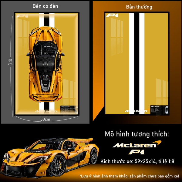 Khung Tranh Treo Mô Hình Siêu Xe McLaren P1 Tỉ Lệ 1:8