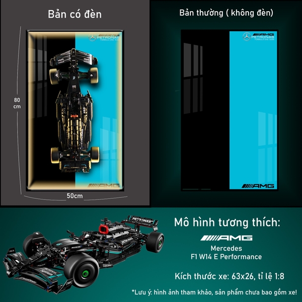 Khung Tranh Treo Mô Hình Xe F1 Mercedes AMG W14 Tỉ Lệ 1:8