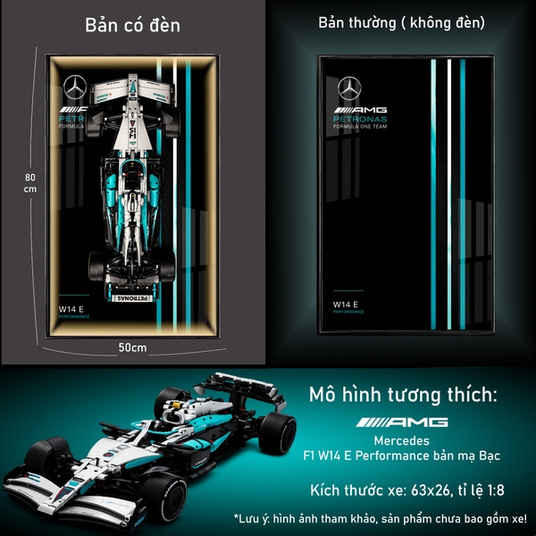 Khung Tranh Treo Mô Hình Xe F1 Mercedes AMG W15 Tỉ Lệ 1:8