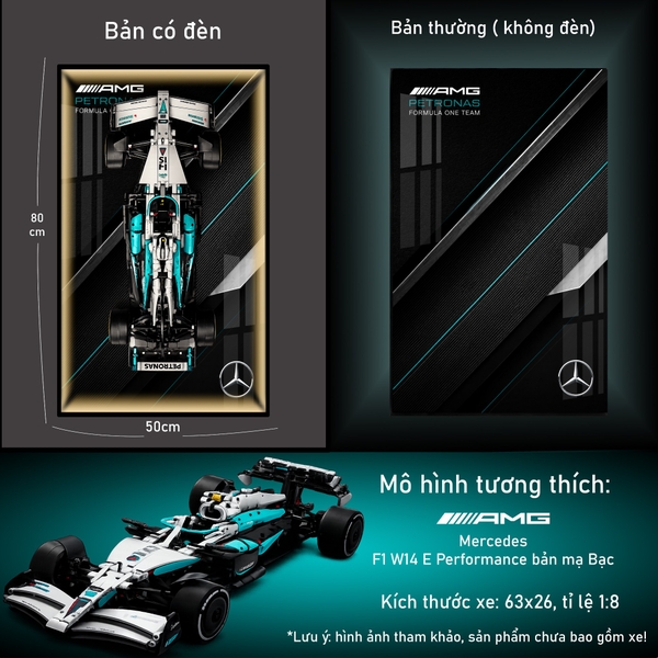 Khung Tranh Treo Mô Hình Xe F1 Mercedes AMG W15 Tỉ Lệ 1:8