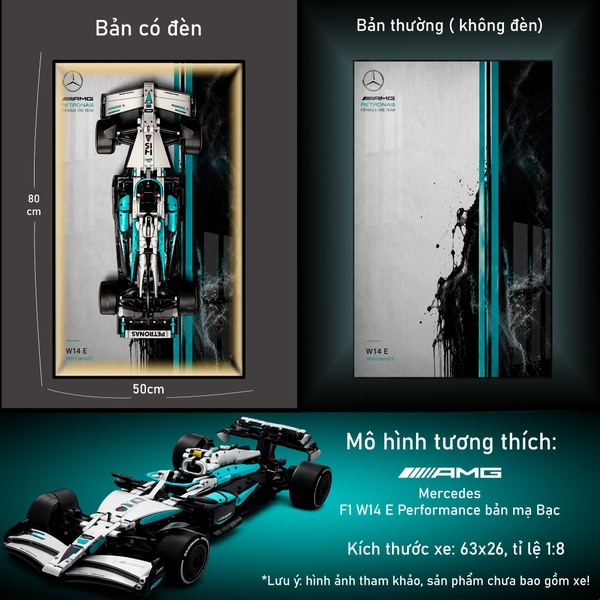 Khung Tranh Treo Mô Hình Xe F1 Mercedes AMG W15 Tỉ Lệ 1:8