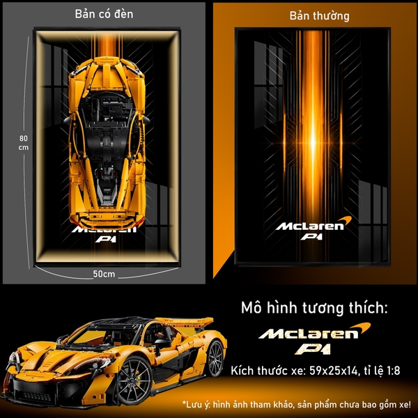 Khung Tranh Treo Mô Hình Siêu Xe McLaren P1 Tỉ Lệ 1:8