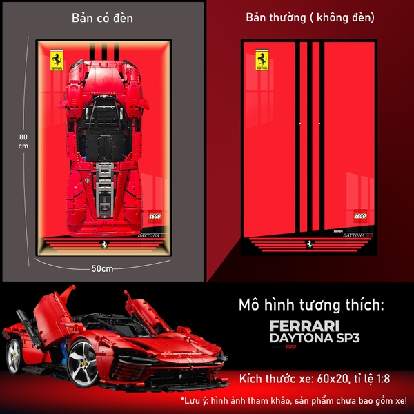 Khung Tranh Treo Mô Hình Siêu Xe Ferrari Daytona SP3 Tỉ Lệ 1:8