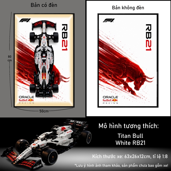 Tranh Treo Mô Hình Xe F1 Red Bull RB21 Tỉ Lệ 1:8