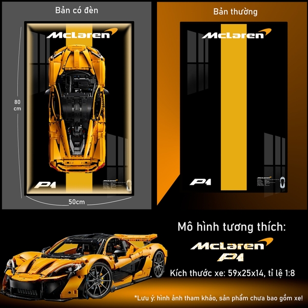 Khung Tranh Treo Mô Hình Siêu Xe McLaren P1 Tỉ Lệ 1:8