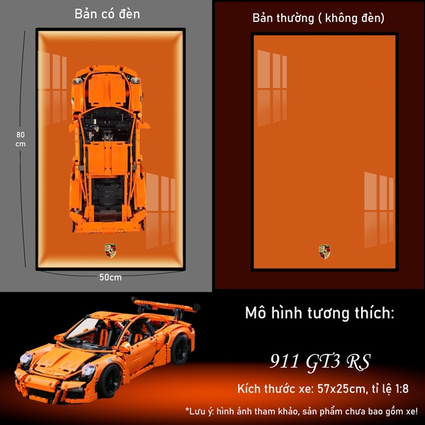 Khung Tranh Treo Mô Hình Siêu Xe Porsche 911 GT3 Tỉ Lệ 1:8