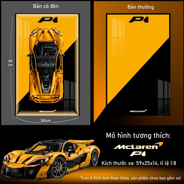 Khung Tranh Treo Mô Hình Siêu Xe McLaren P1 Tỉ Lệ 1:8