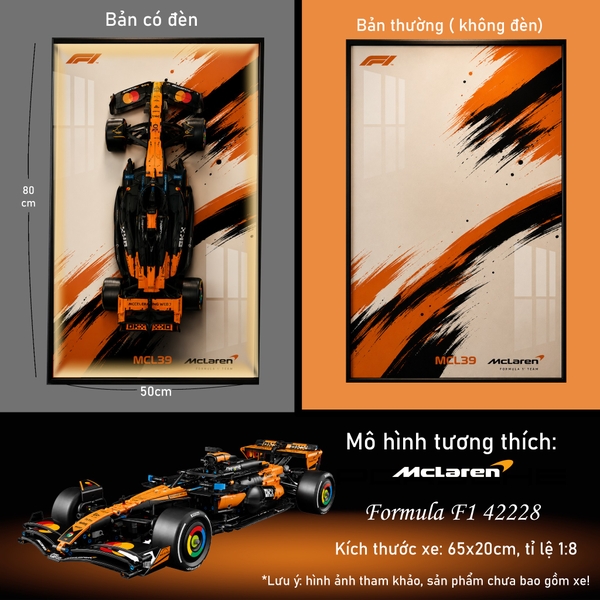 Khung Tranh Treo Mô Hình Xe F1 McLaren MCL39 Tỉ Lệ 1:8