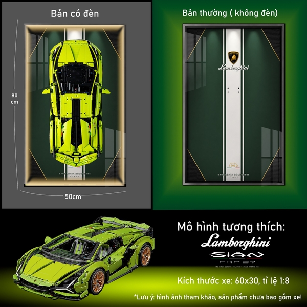 Khung Tranh Treo Mô Hình Siêu Xe Lamboghini Sian Tỉ Lệ 1:8