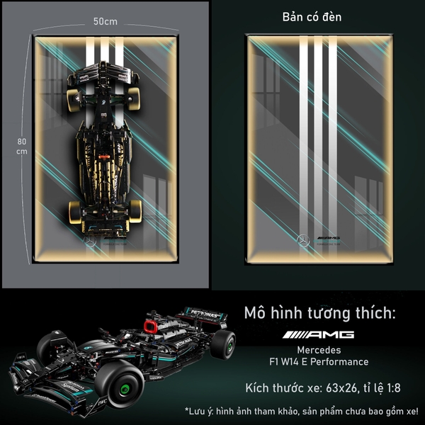 Khung Tranh Treo Mô Hình Xe F1 Mercedes AMG W14 Tỉ Lệ 1:8