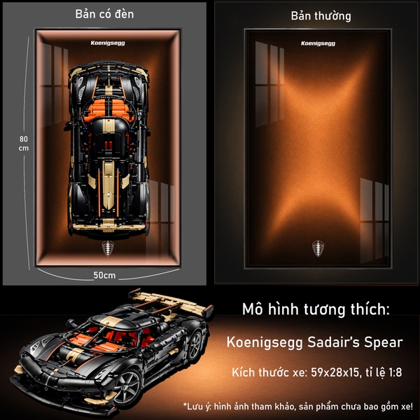 Khung Tranh Treo Mô Hình Siêu Xe Koenigsegg Sadair's Spear Megacar Tỉ Lệ 1:8