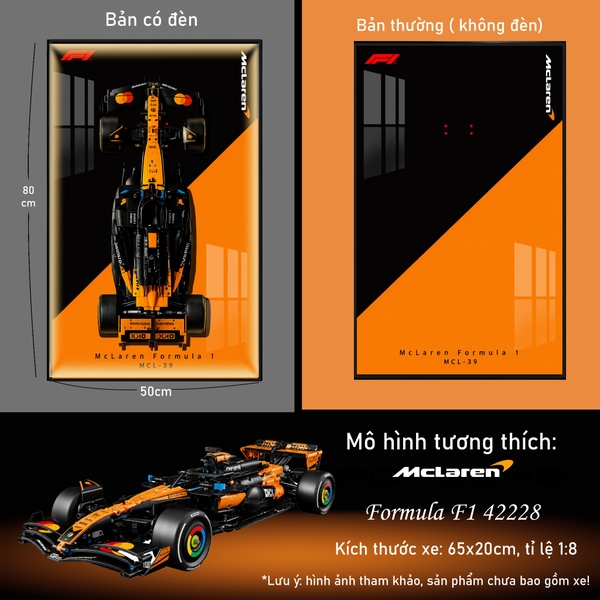 Khung Tranh Treo Mô Hình Xe F1 McLaren MCL39 Tỉ Lệ 1:8
