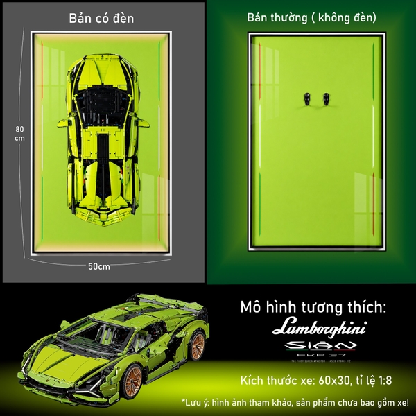 Khung Tranh Treo Mô Hình Siêu Xe Lamboghini Sian Tỉ Lệ 1:8