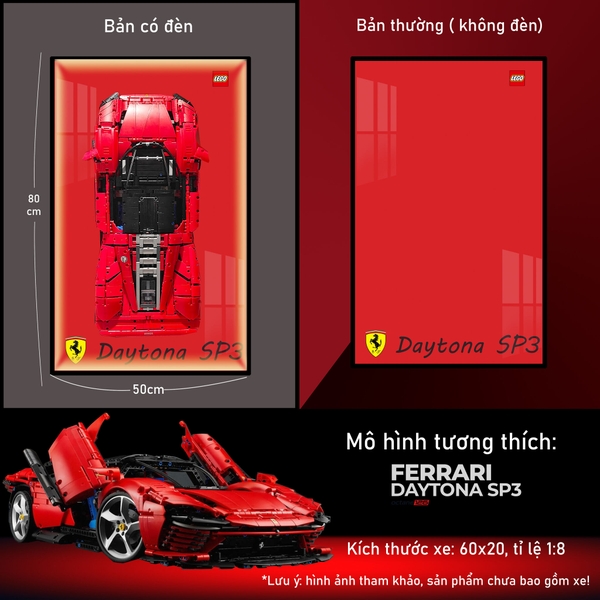 Khung Tranh Treo Mô Hình Siêu Xe Ferrari Daytona SP3 Tỉ Lệ 1:8