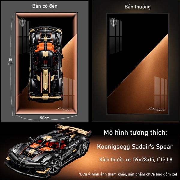 Khung Tranh Treo Mô Hình Siêu Xe Koenigsegg Sadair's Spear Megacar Tỉ Lệ 1:8