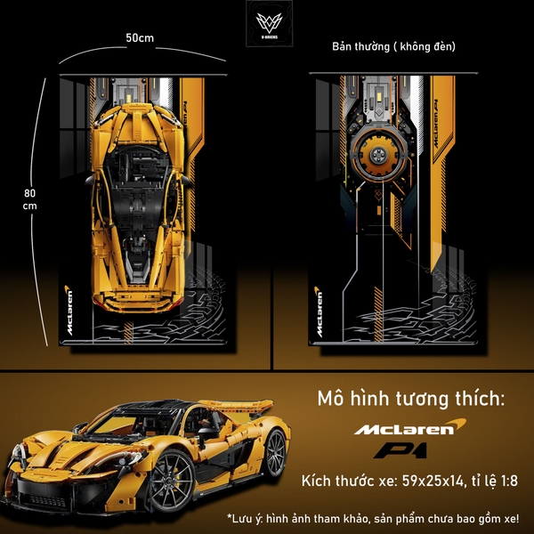 Khung Tranh Treo Mô Hình Siêu Xe McLaren P1 Tỉ Lệ 1:8