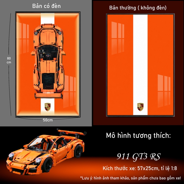 Khung Tranh Treo Mô Hình Siêu Xe Porsche 911 GT3 Tỉ Lệ 1:8