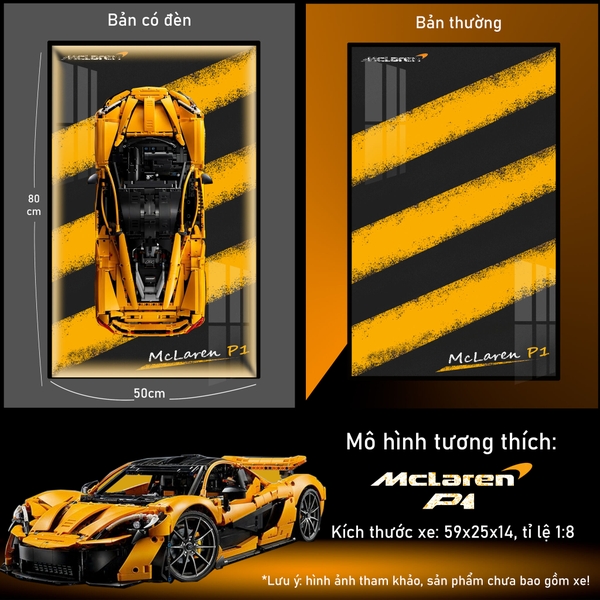 Khung Tranh Treo Mô Hình Siêu Xe McLaren P1 Tỉ Lệ 1:8