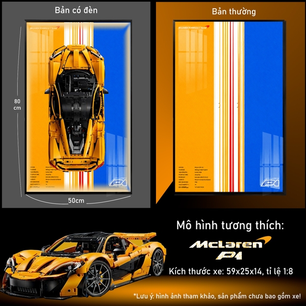 Khung Tranh Treo Mô Hình Siêu Xe McLaren P1 Tỉ Lệ 1:8