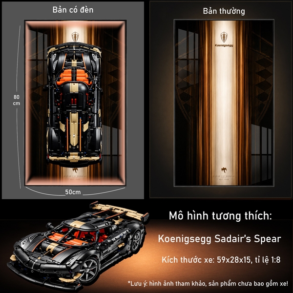 Khung Tranh Treo Mô Hình Siêu Xe Koenigsegg Sadair's Spear Megacar Tỉ Lệ 1:8