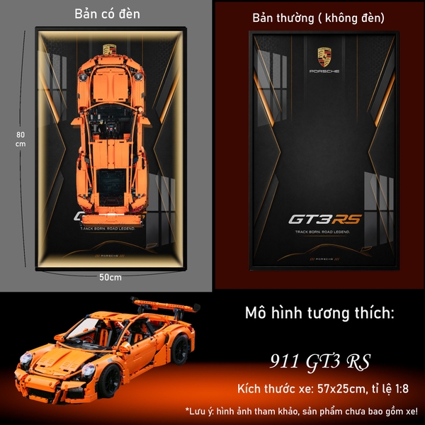 Khung Tranh Treo Mô Hình Siêu Xe Porsche 911 GT3 Tỉ Lệ 1:8