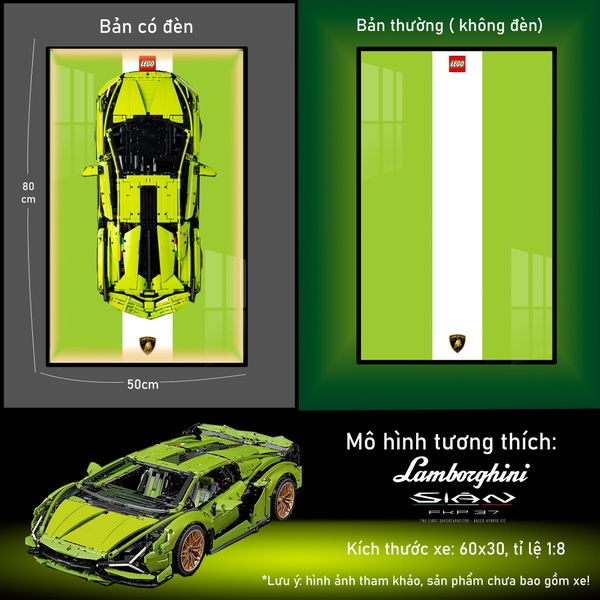 Khung Tranh Treo Mô Hình Siêu Xe Lamboghini Sian Tỉ Lệ 1:8