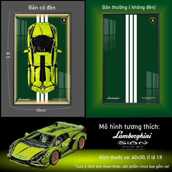 Khung Tranh Treo Mô Hình Siêu Xe Lamboghini Sian Tỉ Lệ 1:8