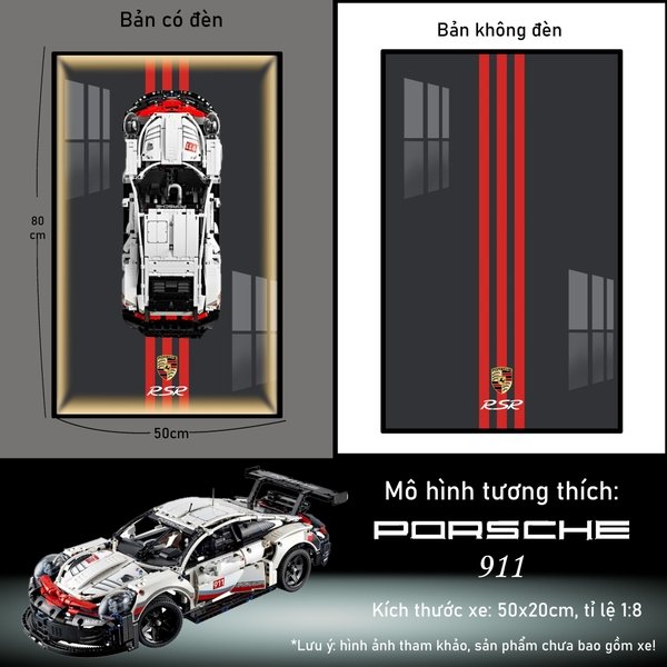 Khung Tranh Treo Mô Hình Siêu Xe Porsche 911 RSR Tỉ Lệ 1:10