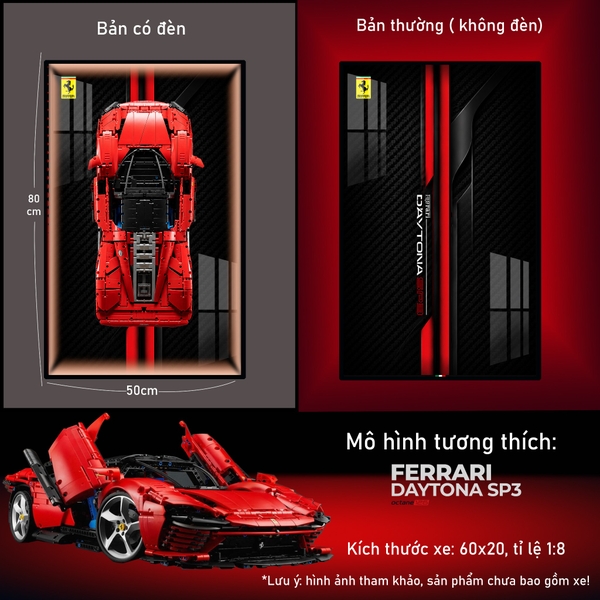 Khung Tranh Treo Mô Hình Siêu Xe Ferrari Daytona SP3 Tỉ Lệ 1:8