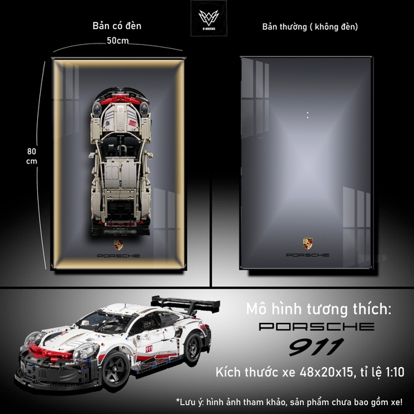 Khung Tranh Treo Mô Hình Siêu Xe Porsche 911 RSR Tỉ Lệ 1:10
