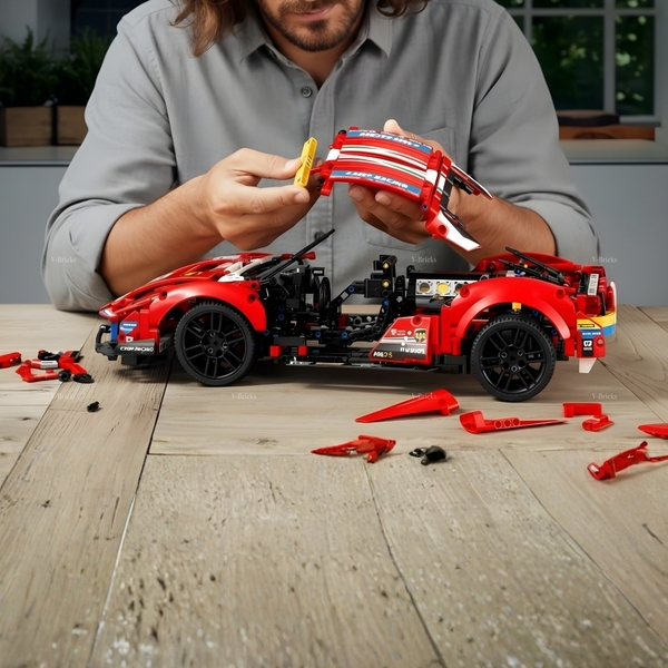 Mô Hình Xe LEGO Ferrari 488 GTE Tỉ Lệ 1:10