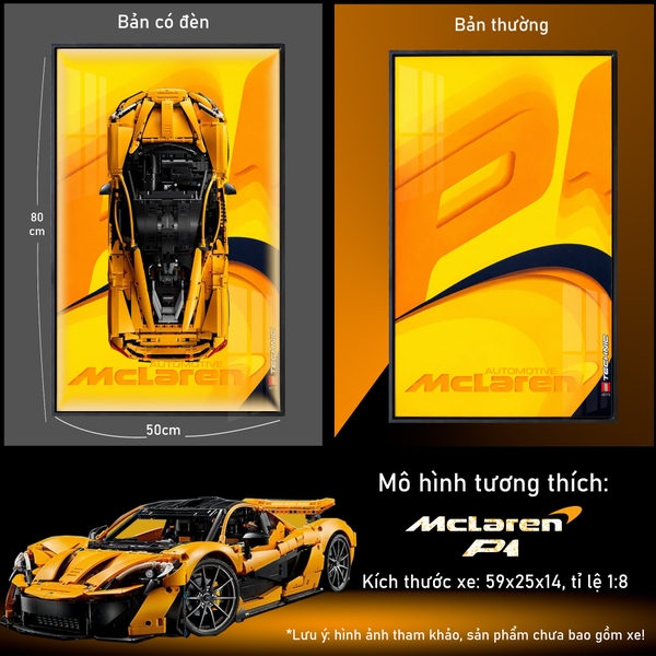 Khung Tranh Treo Mô Hình Siêu Xe McLaren P1 Tỉ Lệ 1:8