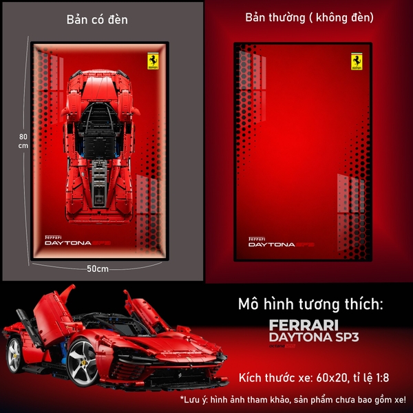 Khung Tranh Treo Mô Hình Siêu Xe Ferrari Daytona SP3 Tỉ Lệ 1:8