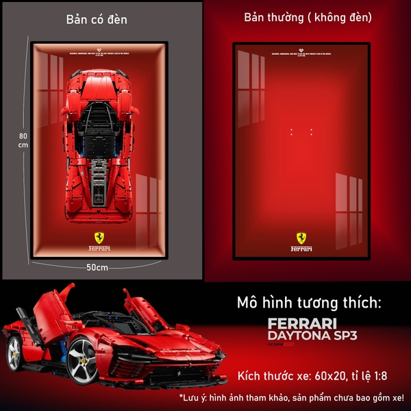 Khung Tranh Treo Mô Hình Siêu Xe Ferrari Daytona SP3 Tỉ Lệ 1:8