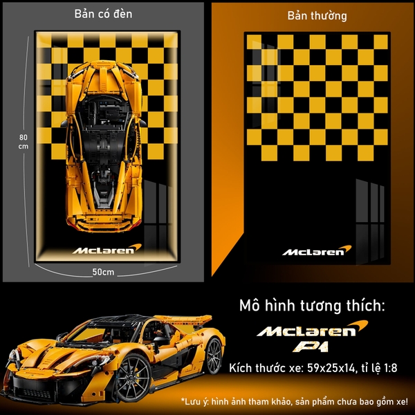 Khung Tranh Treo Mô Hình Siêu Xe McLaren P1 Tỉ Lệ 1:8