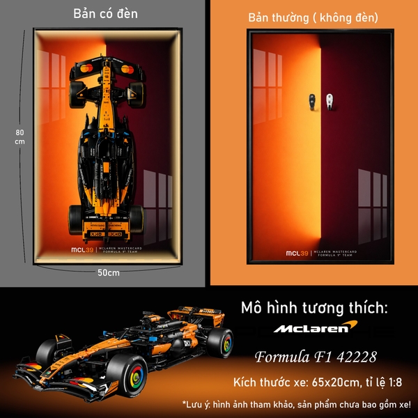 Khung Tranh Treo Mô Hình Xe F1 McLaren MCL39 Tỉ Lệ 1:8