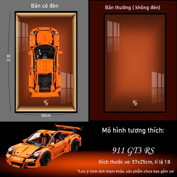 Khung Tranh Treo Mô Hình Siêu Xe Porsche 911 GT3 Tỉ Lệ 1:8