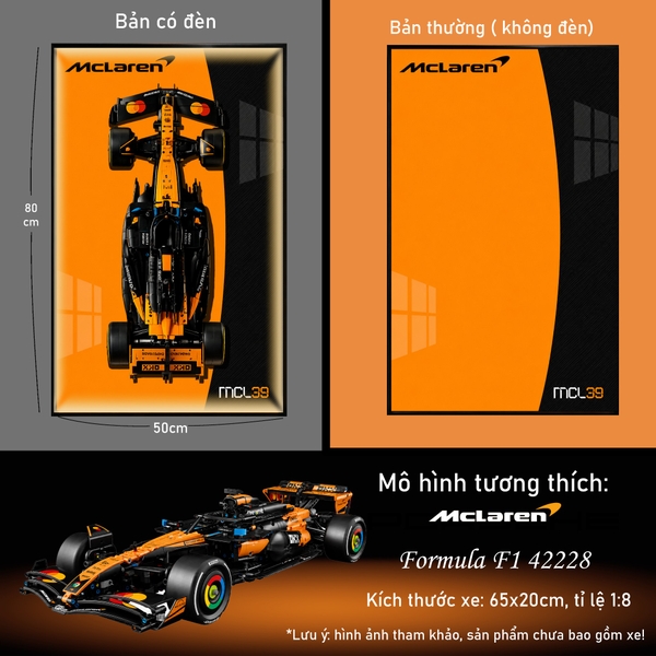 Khung Tranh Treo Mô Hình Xe F1 McLaren MCL39 Tỉ Lệ 1:8
