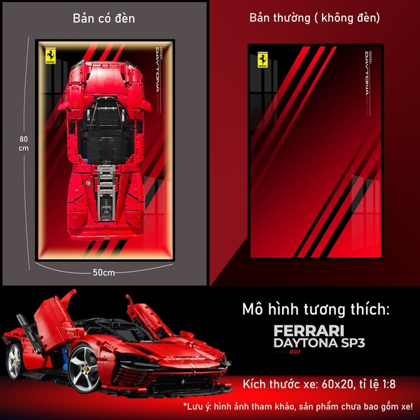Khung Tranh Treo Mô Hình Siêu Xe Ferrari Daytona SP3 Tỉ Lệ 1:8