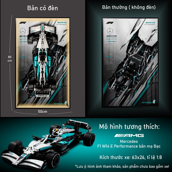 Khung Tranh Treo Mô Hình Xe F1 Mercedes AMG W15 Tỉ Lệ 1:8