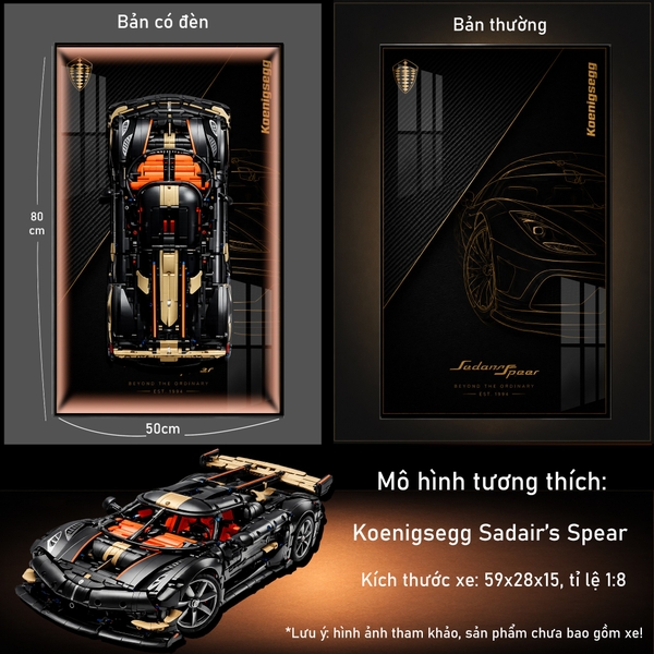 Khung Tranh Treo Mô Hình Siêu Xe Koenigsegg Sadair's Spear Megacar Tỉ Lệ 1:8