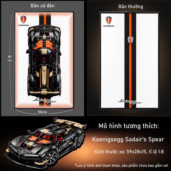 Khung Tranh Treo Mô Hình Siêu Xe Koenigsegg Sadair's Spear Megacar Tỉ Lệ 1:8